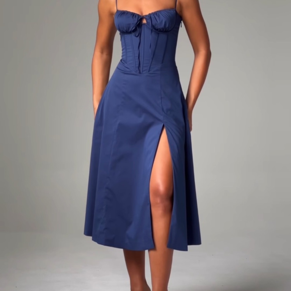 Navy bustier dress